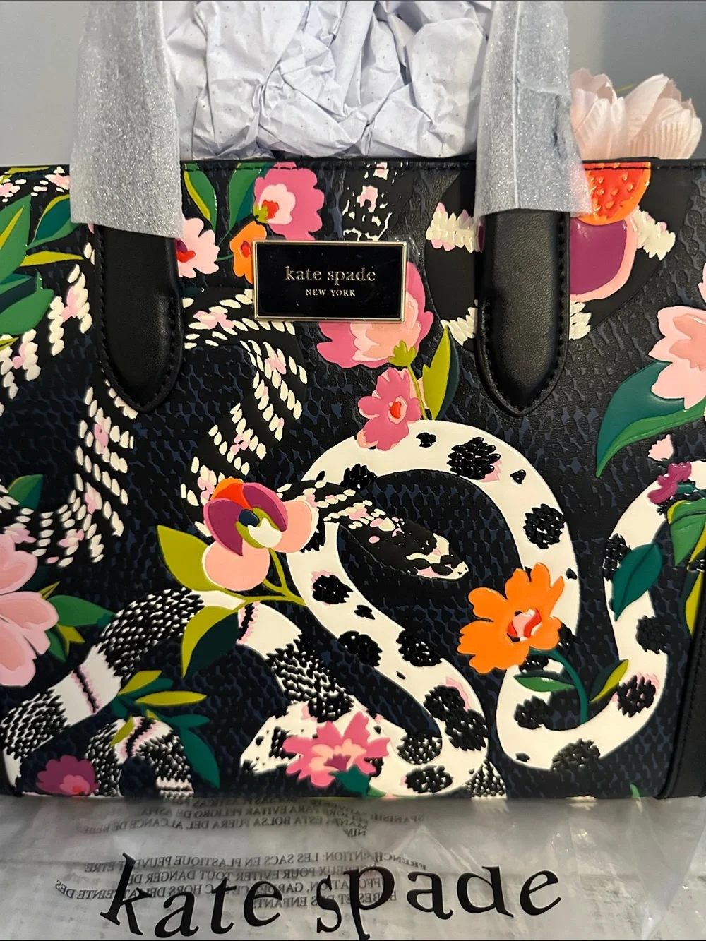 Nwt Kate spade small manhattan embellished snake bag